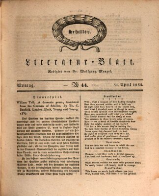 Morgenblatt für gebildete Stände. Literatur-Blatt (Morgenblatt für gebildete Stände) Montag 30. April 1832