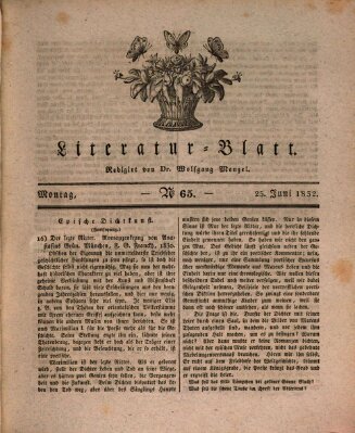 Morgenblatt für gebildete Stände. Literatur-Blatt (Morgenblatt für gebildete Stände) Montag 25. Juni 1832