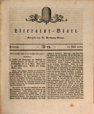 Morgenblatt für gebildete Stände. Literatur-Blatt (Morgenblatt für gebildete Stände) Freitag 13. Juli 1832