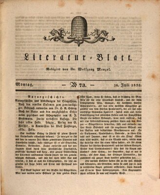 Morgenblatt für gebildete Stände. Literatur-Blatt (Morgenblatt für gebildete Stände) Montag 16. Juli 1832