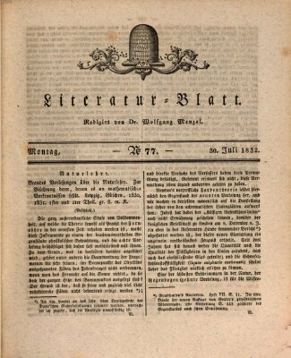 Morgenblatt für gebildete Stände. Literatur-Blatt (Morgenblatt für gebildete Stände) Montag 30. Juli 1832