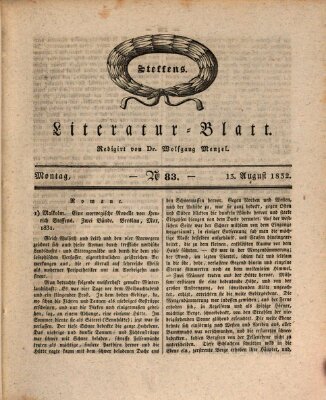 Morgenblatt für gebildete Stände. Literatur-Blatt (Morgenblatt für gebildete Stände) Montag 13. August 1832