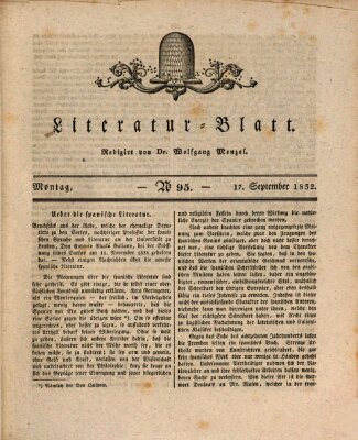 Morgenblatt für gebildete Stände. Literatur-Blatt (Morgenblatt für gebildete Stände) Montag 17. September 1832