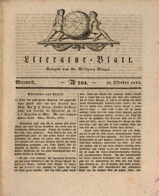 Morgenblatt für gebildete Stände. Literatur-Blatt (Morgenblatt für gebildete Stände) Mittwoch 10. Oktober 1832