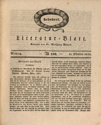 Morgenblatt für gebildete Stände. Literatur-Blatt (Morgenblatt für gebildete Stände) Montag 15. Oktober 1832