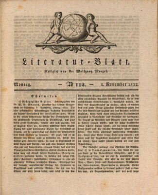 Morgenblatt für gebildete Stände. Literatur-Blatt (Morgenblatt für gebildete Stände) Montag 5. November 1832