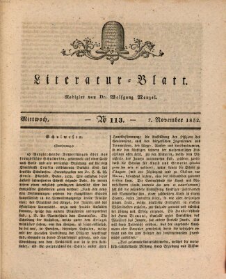 Morgenblatt für gebildete Stände. Literatur-Blatt (Morgenblatt für gebildete Stände) Mittwoch 7. November 1832