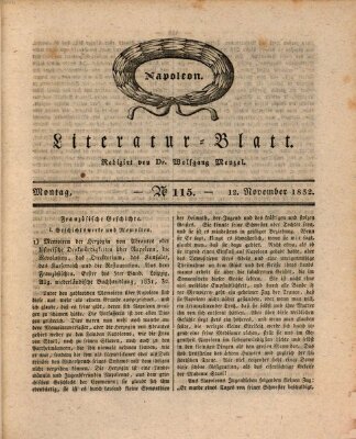 Morgenblatt für gebildete Stände. Literatur-Blatt (Morgenblatt für gebildete Stände) Montag 12. November 1832