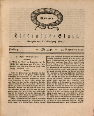 Morgenblatt für gebildete Stände. Literatur-Blatt (Morgenblatt für gebildete Stände) Freitag 23. November 1832