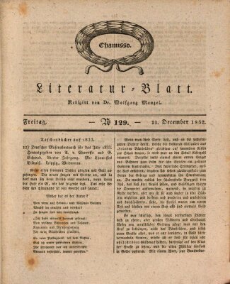 Morgenblatt für gebildete Stände. Literatur-Blatt (Morgenblatt für gebildete Stände) Freitag 21. Dezember 1832