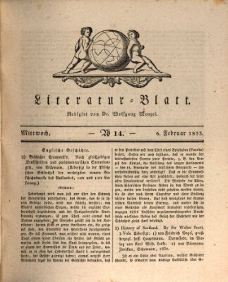 Morgenblatt für gebildete Stände. Literatur-Blatt (Morgenblatt für gebildete Stände) Mittwoch 6. Februar 1833