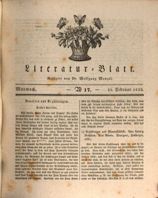 Morgenblatt für gebildete Stände. Literatur-Blatt (Morgenblatt für gebildete Stände) Mittwoch 13. Februar 1833