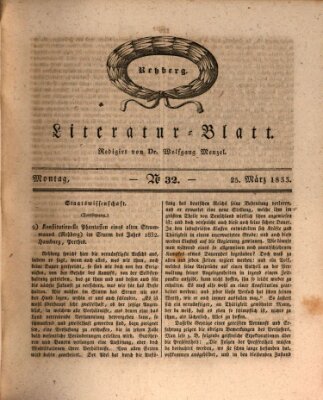 Morgenblatt für gebildete Stände. Literatur-Blatt (Morgenblatt für gebildete Stände) Montag 25. März 1833