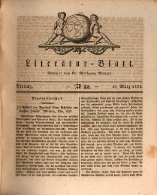 Morgenblatt für gebildete Stände. Literatur-Blatt (Morgenblatt für gebildete Stände) Freitag 29. März 1833