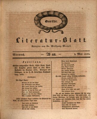 Morgenblatt für gebildete Stände. Literatur-Blatt (Morgenblatt für gebildete Stände) Mittwoch 8. Mai 1833