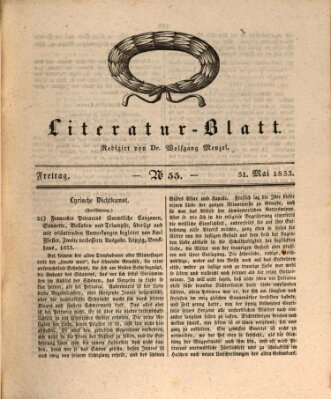 Morgenblatt für gebildete Stände. Literatur-Blatt (Morgenblatt für gebildete Stände) Freitag 31. Mai 1833