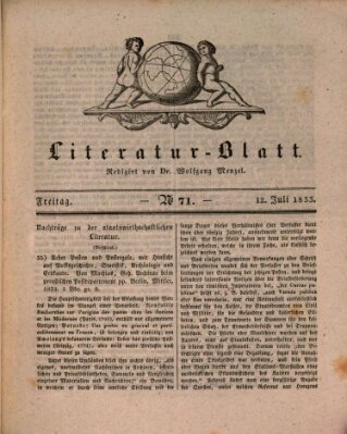 Morgenblatt für gebildete Stände. Literatur-Blatt (Morgenblatt für gebildete Stände) Freitag 12. Juli 1833