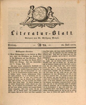 Morgenblatt für gebildete Stände. Literatur-Blatt (Morgenblatt für gebildete Stände) Freitag 19. Juli 1833