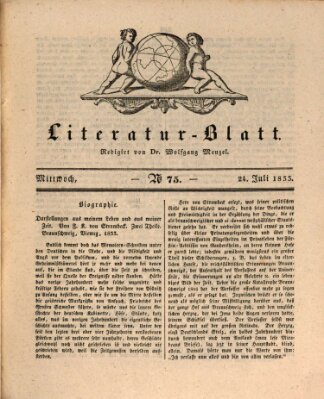 Morgenblatt für gebildete Stände. Literatur-Blatt (Morgenblatt für gebildete Stände) Mittwoch 24. Juli 1833