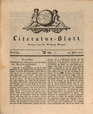 Morgenblatt für gebildete Stände. Literatur-Blatt (Morgenblatt für gebildete Stände) Freitag 26. Juli 1833