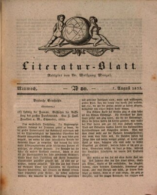 Morgenblatt für gebildete Stände. Literatur-Blatt (Morgenblatt für gebildete Stände) Mittwoch 7. August 1833