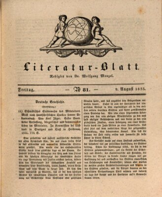 Morgenblatt für gebildete Stände. Literatur-Blatt (Morgenblatt für gebildete Stände) Freitag 9. August 1833