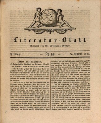 Morgenblatt für gebildete Stände. Literatur-Blatt (Morgenblatt für gebildete Stände) Freitag 30. August 1833