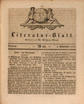 Morgenblatt für gebildete Stände. Literatur-Blatt (Morgenblatt für gebildete Stände) Freitag 6. September 1833