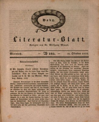 Morgenblatt für gebildete Stände. Literatur-Blatt (Morgenblatt für gebildete Stände) Mittwoch 16. Oktober 1833