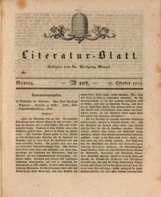 Morgenblatt für gebildete Stände. Literatur-Blatt (Morgenblatt für gebildete Stände) Montag 21. Oktober 1833