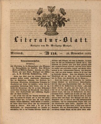 Morgenblatt für gebildete Stände. Literatur-Blatt (Morgenblatt für gebildete Stände) Mittwoch 13. November 1833