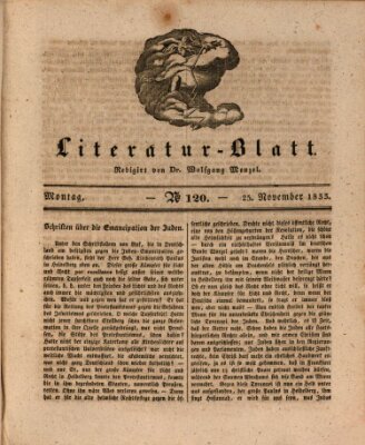 Morgenblatt für gebildete Stände. Literatur-Blatt (Morgenblatt für gebildete Stände) Montag 25. November 1833