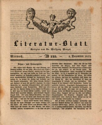 Morgenblatt für gebildete Stände. Literatur-Blatt (Morgenblatt für gebildete Stände) Mittwoch 4. Dezember 1833