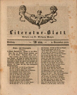 Morgenblatt für gebildete Stände. Literatur-Blatt (Morgenblatt für gebildete Stände) Freitag 6. Dezember 1833