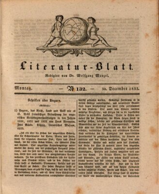 Morgenblatt für gebildete Stände. Literatur-Blatt (Morgenblatt für gebildete Stände) Montag 30. Dezember 1833