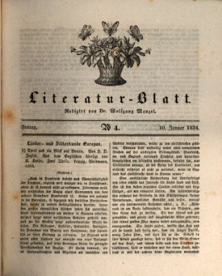 Morgenblatt für gebildete Stände. Literatur-Blatt (Morgenblatt für gebildete Stände) Freitag 10. Januar 1834