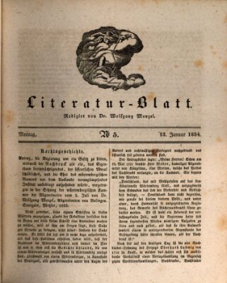 Morgenblatt für gebildete Stände. Literatur-Blatt (Morgenblatt für gebildete Stände) Montag 13. Januar 1834