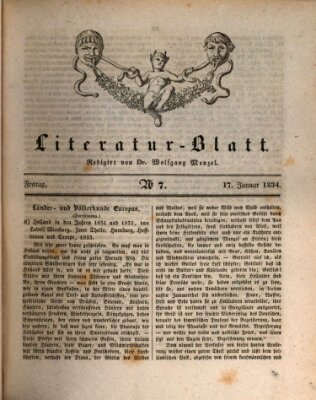 Morgenblatt für gebildete Stände. Literatur-Blatt (Morgenblatt für gebildete Stände) Freitag 17. Januar 1834