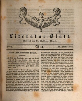 Morgenblatt für gebildete Stände. Literatur-Blatt (Morgenblatt für gebildete Stände) Freitag 31. Januar 1834