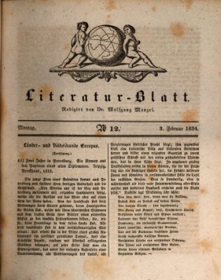 Morgenblatt für gebildete Stände. Literatur-Blatt (Morgenblatt für gebildete Stände) Montag 3. Februar 1834