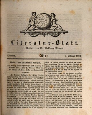 Morgenblatt für gebildete Stände. Literatur-Blatt (Morgenblatt für gebildete Stände) Mittwoch 5. Februar 1834