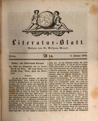 Morgenblatt für gebildete Stände. Literatur-Blatt (Morgenblatt für gebildete Stände) Freitag 7. Februar 1834