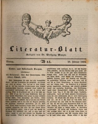 Morgenblatt für gebildete Stände. Literatur-Blatt (Morgenblatt für gebildete Stände) Montag 10. Februar 1834