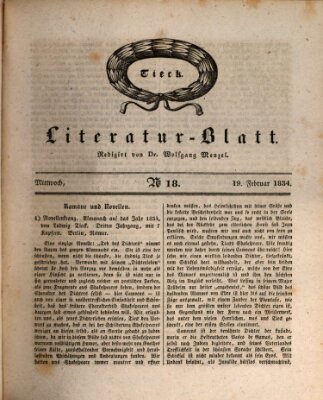 Morgenblatt für gebildete Stände. Literatur-Blatt (Morgenblatt für gebildete Stände) Mittwoch 19. Februar 1834