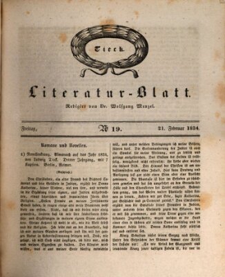 Morgenblatt für gebildete Stände. Literatur-Blatt (Morgenblatt für gebildete Stände) Freitag 21. Februar 1834