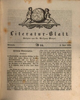 Morgenblatt für gebildete Stände. Literatur-Blatt (Morgenblatt für gebildete Stände) Mittwoch 2. April 1834