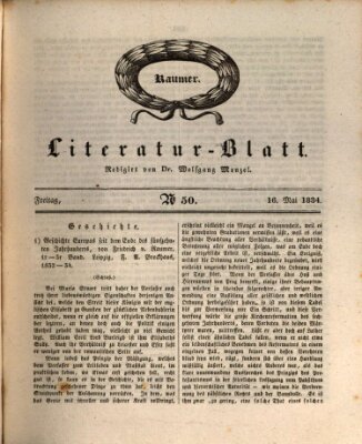 Morgenblatt für gebildete Stände. Literatur-Blatt (Morgenblatt für gebildete Stände) Freitag 16. Mai 1834