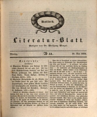 Morgenblatt für gebildete Stände. Literatur-Blatt (Morgenblatt für gebildete Stände) Montag 19. Mai 1834