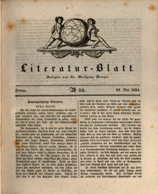 Morgenblatt für gebildete Stände. Literatur-Blatt (Morgenblatt für gebildete Stände) Freitag 23. Mai 1834