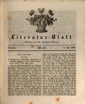 Morgenblatt für gebildete Stände. Literatur-Blatt (Morgenblatt für gebildete Stände) Mittwoch 4. Juni 1834